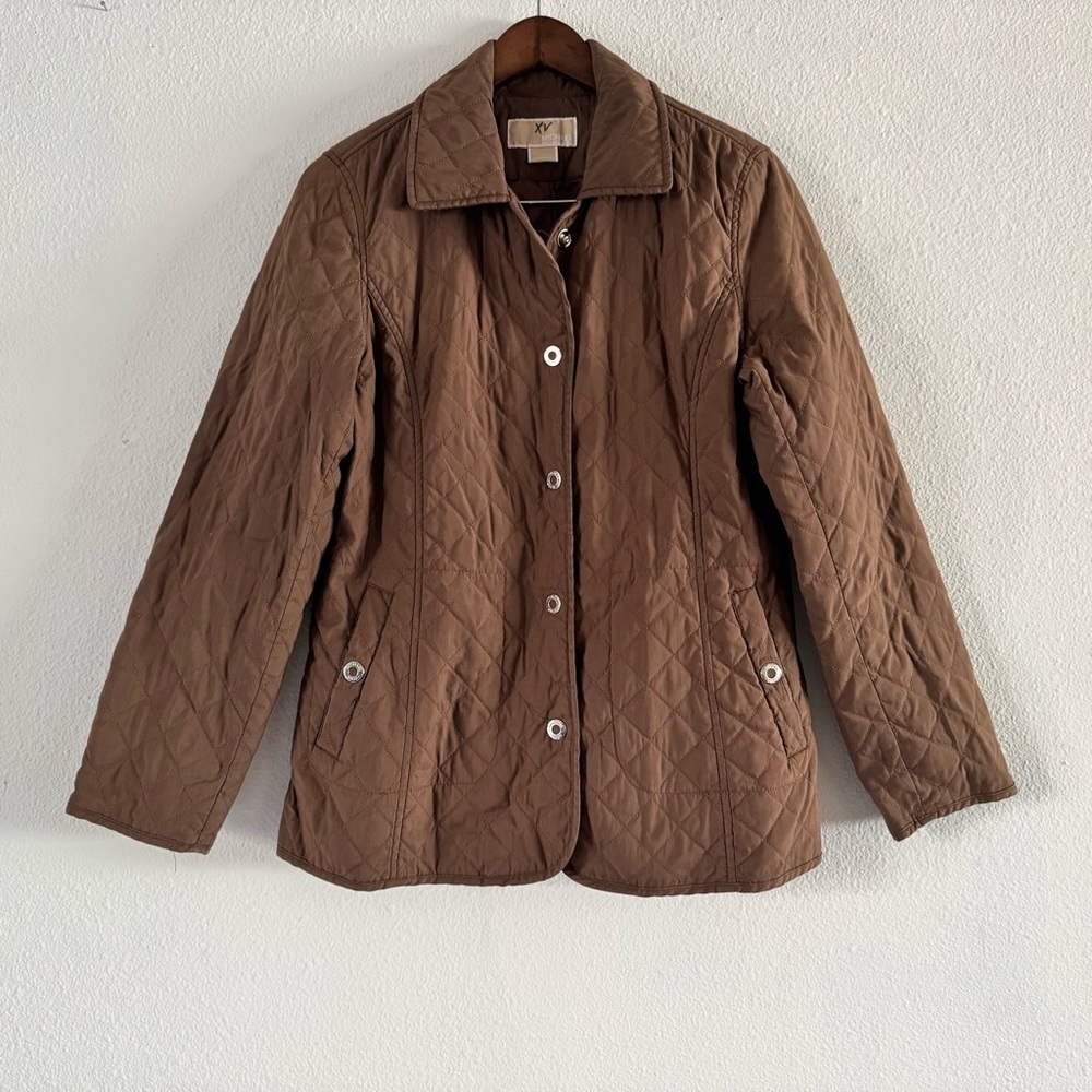 MICHAEL KORS Quilted Jacket Fall Winter Outerwear Coat Snap Close Size Large - Picture 12 of 12